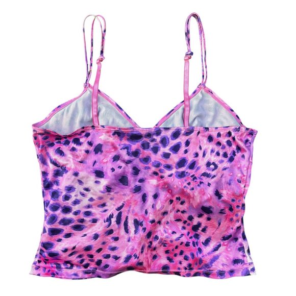 Vintage Y2K Frederick's of Hollywood Babydoll Leopard Print Cami L Stretch Satin - Picture 2 of 8